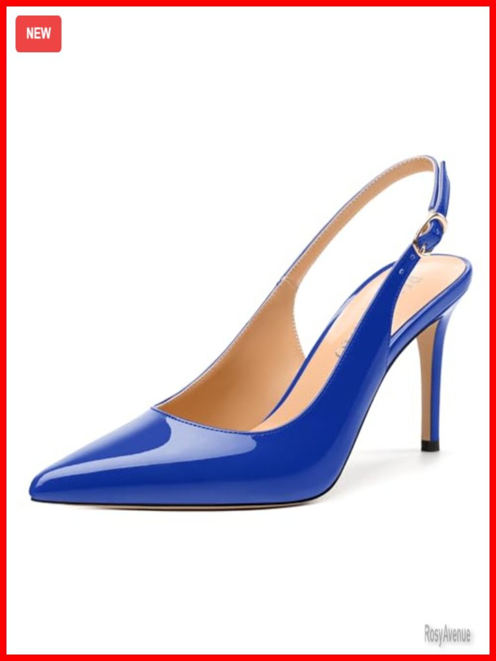 Women's Slingback Pointed Toe Stiletto Pump Patent Leather